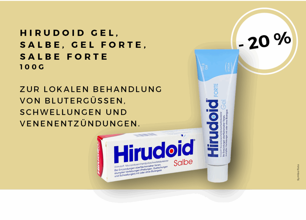 Aktion -2€ auf Hirudoid Gel, Salbe, Gel Forte, Salbe Forte 100g