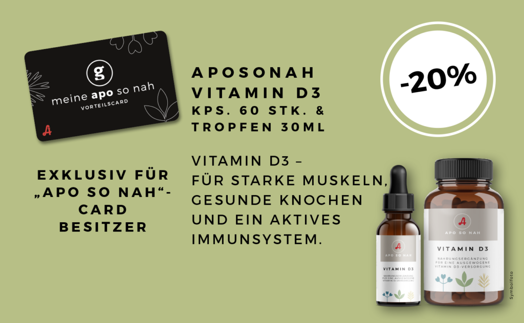 -20% auf Vitamin D3 Kapseln und Tropfen
