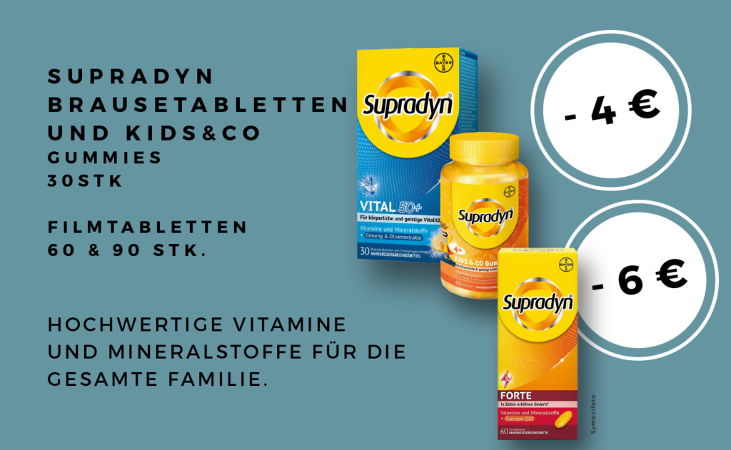 Aktion auf Supradyn Brausetabletten und Kids und Co Gummis